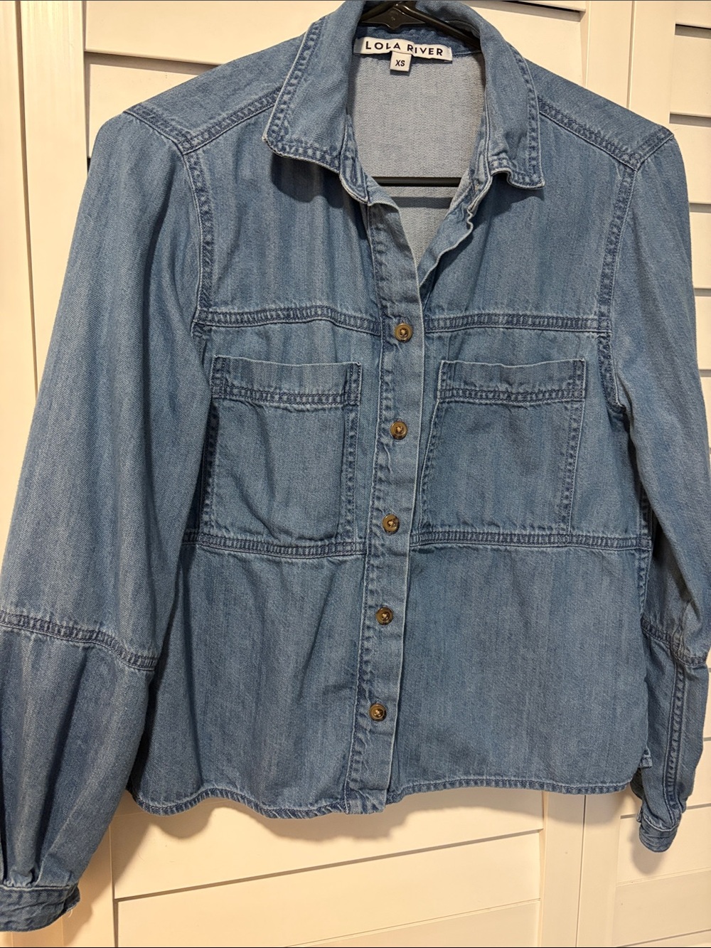 Lola River Light Wash Denim Shirt Jacket